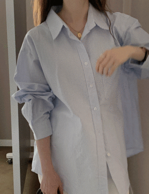 미드나잇 스트라이프 nb 미드나잇 스트라이프 줄무늬 남방 셔츠 오버핏 매니시 기본 포켓 코튼셔츠 기본셔츠 레이어드